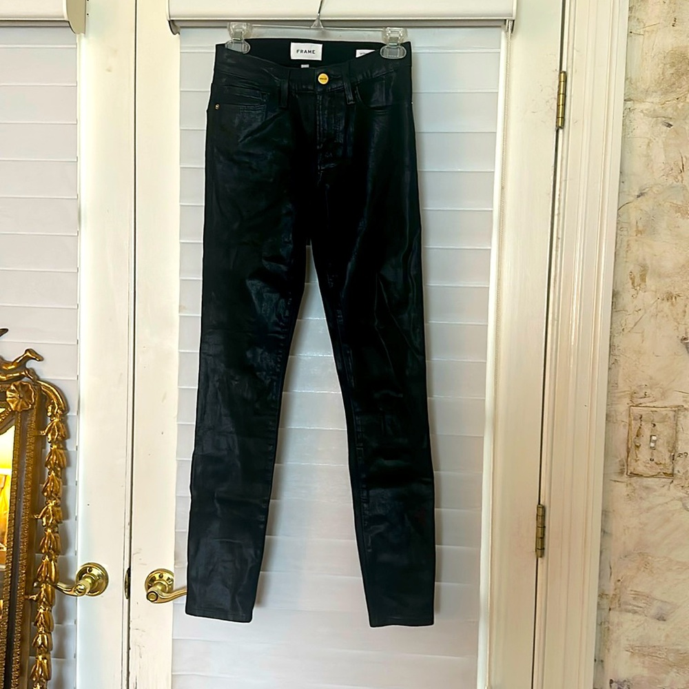 Frame like new - worn once  shiney black fabric